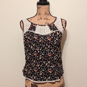 Floral & Lace Rewind Top S